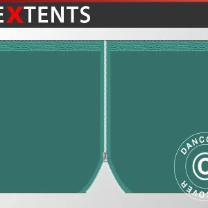 Seitenwand mit Reißverschluss für FleXtents, 3m, Grün