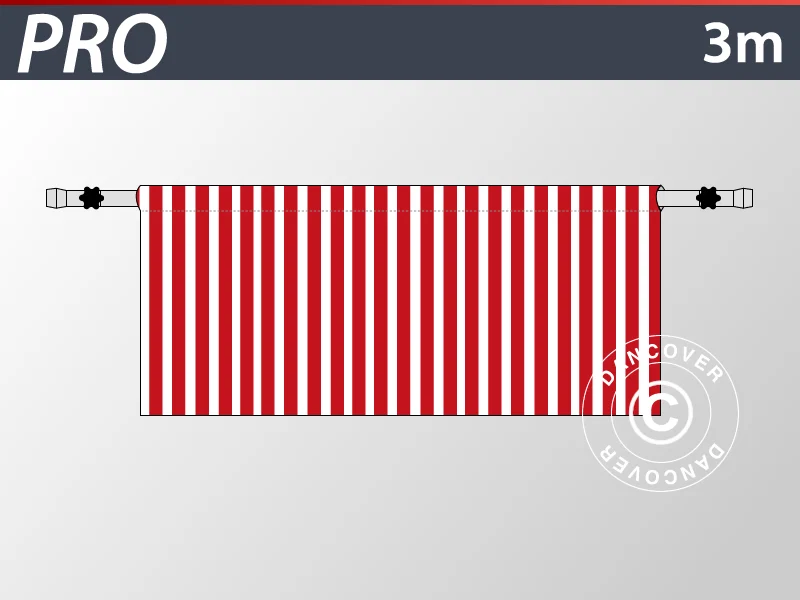 Halbe Seitenwand für FleXtents PRO, 3m, Gestreift - Image 2