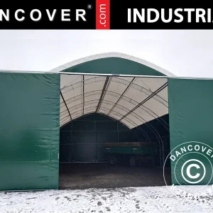Schiebetür 3x3m für Zelthalle, Rundbogenhalle 12m, PVC, Grün