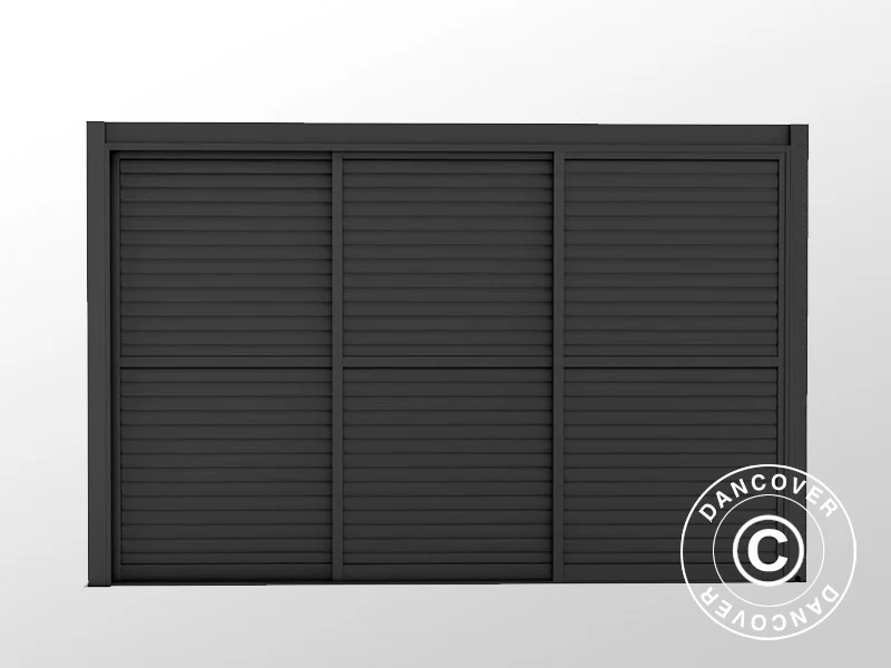 Lamellen-Schiebetür-Set für Pavillon San Pablo 4m, 1,25x2,18m, Schwarz - Image 5