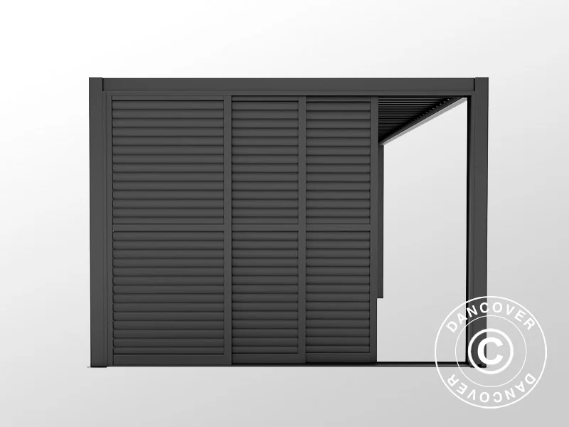 Lamellen-Schiebetür-Set für Pavillon San Pablo 4m, 1,25x2,18m, Schwarz - Image 6