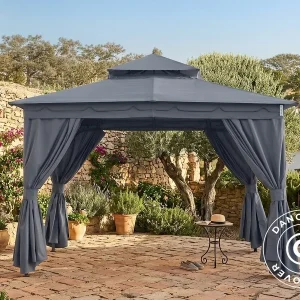 Vorhangset für Pavillon Horus, 3,4x3,4m, Grau