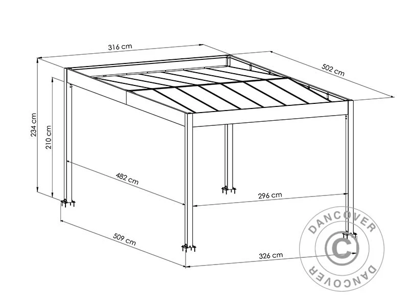 Carport Libeccio, 3,26x5,09x2,34m, Weiß - Image 6