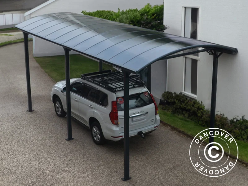 Carport XL Boston, 3,59x7,62x3,6m, Grau - Image 3