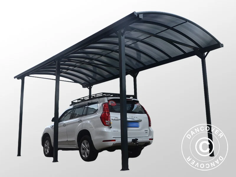 Carport XL Boston, 3,59x7,62x3,6m, Grau - Image 4