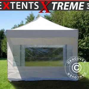 Faltzelt FleXtents Xtreme 50 3x3m Weiß, mit 4 Seitenwänden