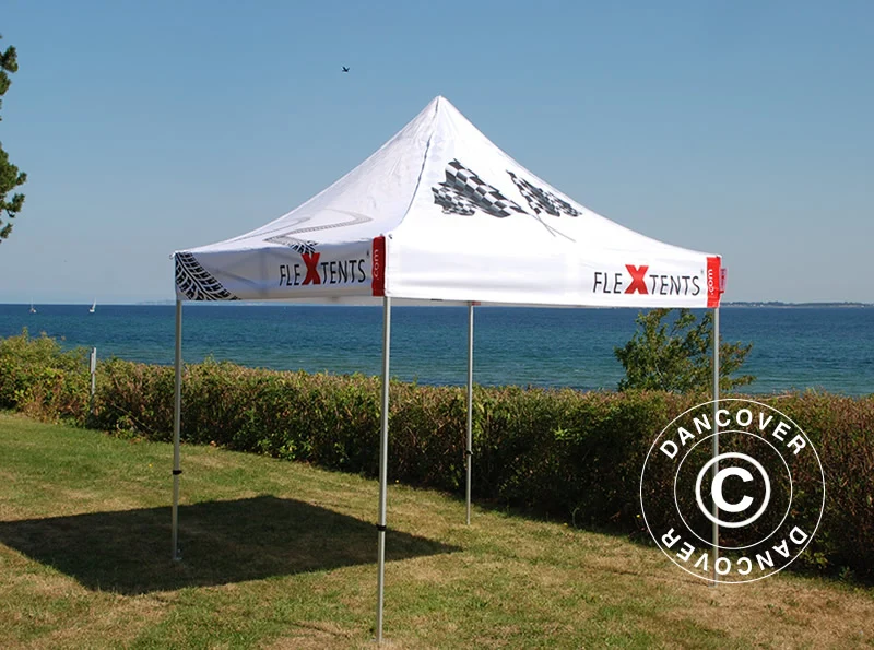 Faltzelt FleXtents PRO mit vollflächigem Digitaldruck, 2x2m - Image 5