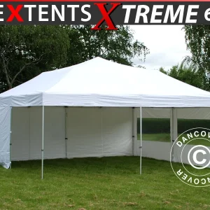 Faltzelt FleXtents Xtreme 50 6x6m Weiß, mit 8 Seitenwänden