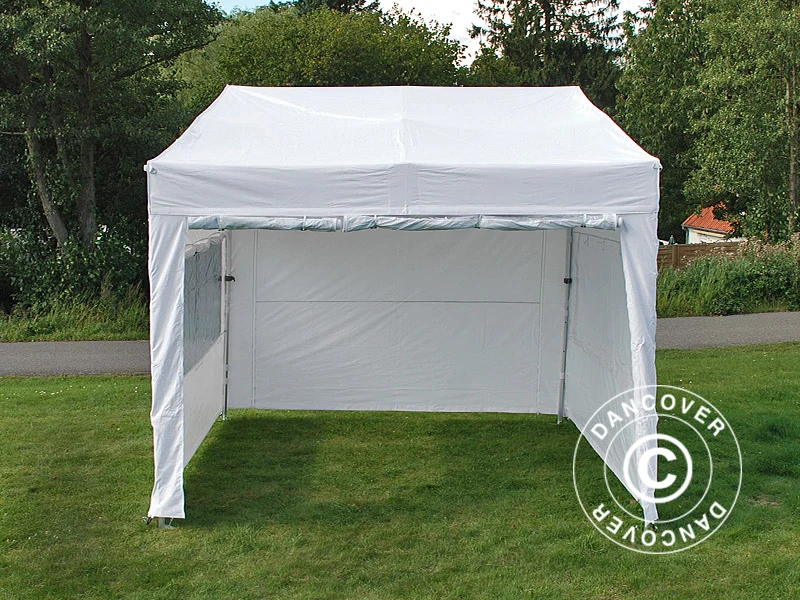 Faltzelt FleXtents PRO Trapezo 3x3m Weiß, mit 4 Seitenwänden - Image 9
