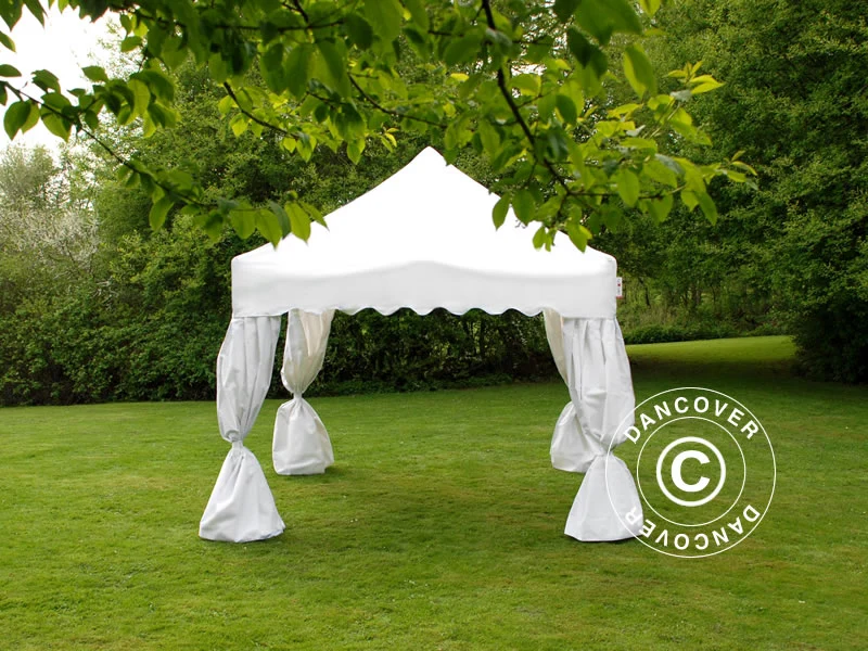 Faltzelt FleXtents PRO Steel "Wave" 3x3m Weiß, mit 4 Gardinen - Image 4