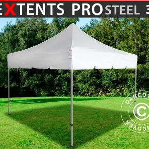 Faltzelt FleXtents PRO Steel "Peaked" 3x3m Weiß