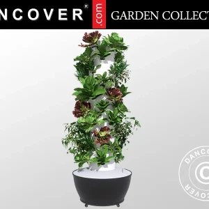 Hydroponic grow tower w/LED, 0.8x0.8x1.7 m, White