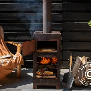 Holz-Pizzaofen, 38,9x38,9x140,5cm, Patiniert