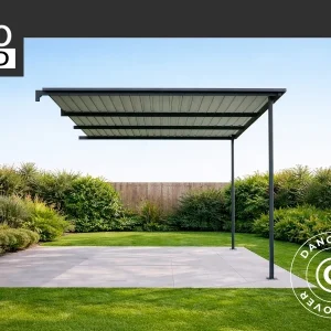 Überdachung für Gerätehaus mit Oberlicht, 2,36x2,79x2,02m, 6,5m2, ProShed®, Anthrazit