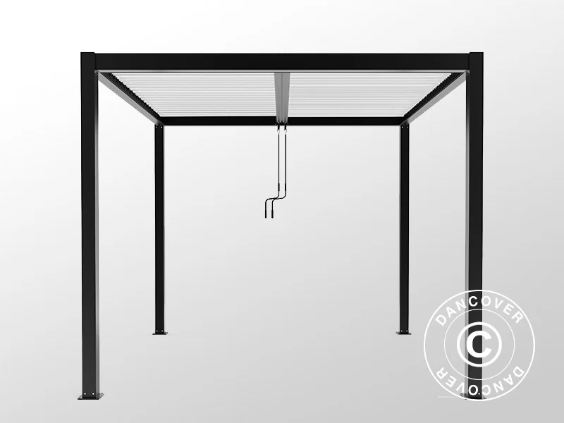 Bioklimatische Pergola pavillon San Pablo Alu+, 3x4m, Schwarz/Weiß - Image 5