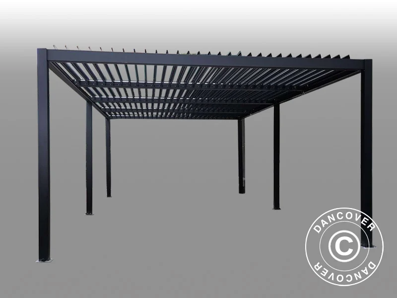 Bioklimatische Pergola pavillon San Pablo Alu+, 4x5,8m, Schwarz - Image 7