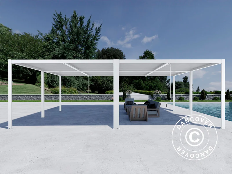 Bioklimatischer pergola pavillon San Pablo Alu+, 3x4m, Weiß, 4 Stk. - Image 4