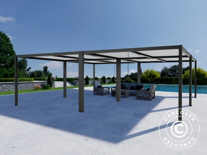 Bioklimatischer pergola pavillon San Pablo Alu+, 3x4m, Schwarz/Weiß, 4 Stk. - Image 4