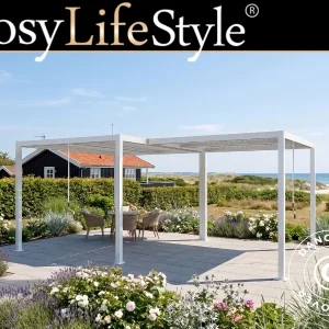 Bioklimatische Pergola Pavillon San Pablo Alu+, 3x3m, 3x4m, Weiß, 2 Stk.