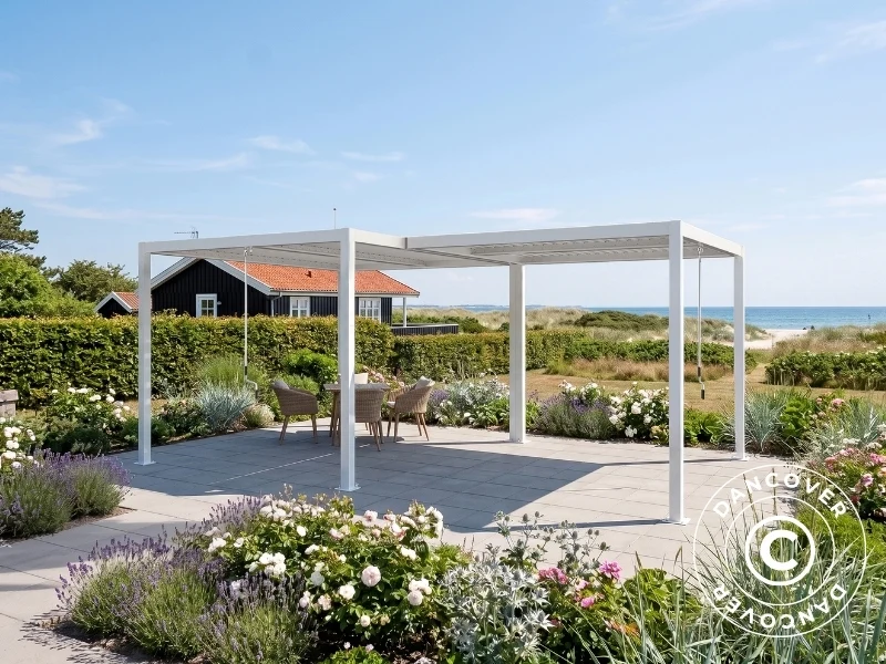 Bioklimatische Pergola Pavillon San Pablo Alu+, 3x3m, 3x4m, Weiß, 2 Stk. - Image 3