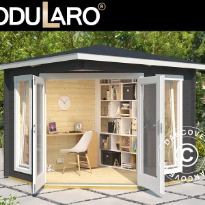 Holzpavillon Brittany, 2,4x2,4x2,41m, 40mm, Dunkelgrau