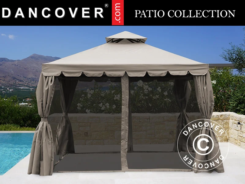 Pavillon Osiris 4x4m, Dunkelbeige - Image 2