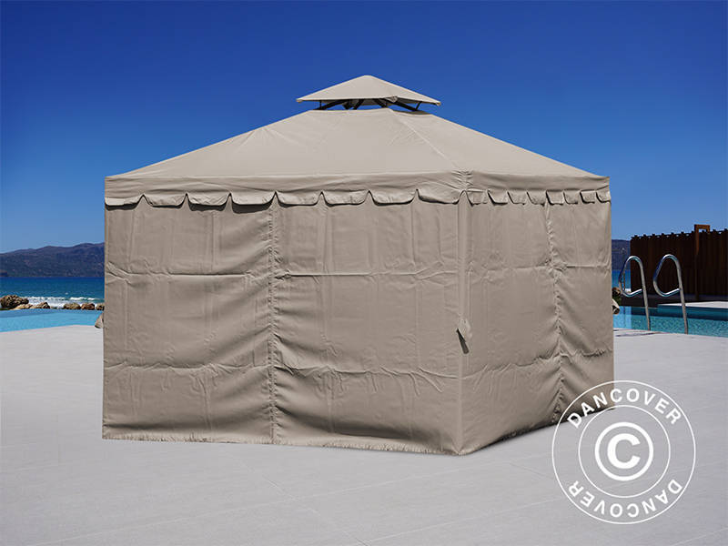 Pavillon Osiris 4x4m, Dunkelbeige - Image 4