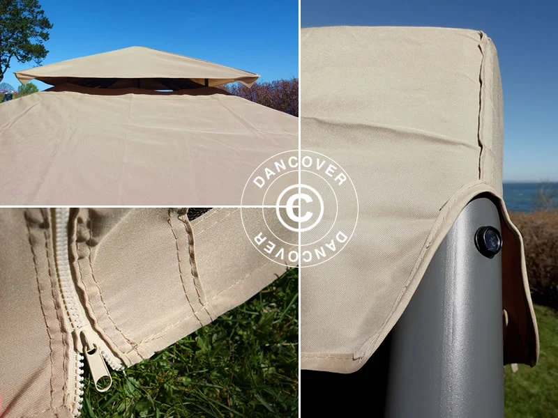 Pavillon Osiris 4x4m, Dunkelbeige - Image 9