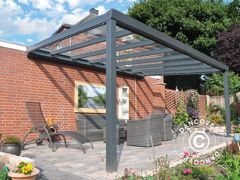 Terrassenüberdachung Expert aus Glas, 3x6m, Anthrazit - Image 3