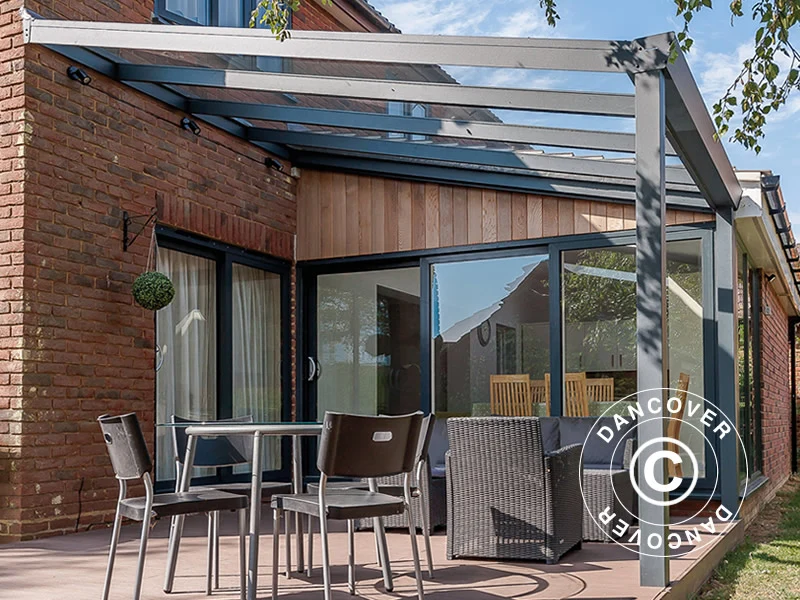 Terrassenüberdachung Expert aus Glas, 3x6m, Anthrazit - Image 4