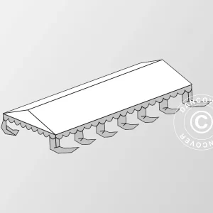 Dachplane für das Partyzelt Exclusive 5x12m PVC, Weiß/Grau