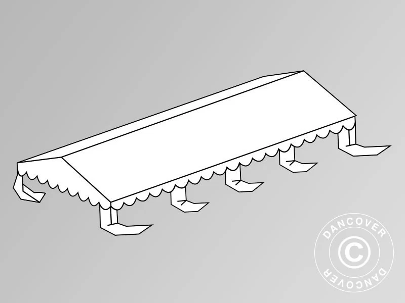 Dachplane für das Partyzelt SEMI PRO Plus 4x8m PVC, Weiß