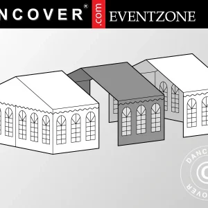 3m-Erweiterung für professionelles Partyzelt EventZone 6x6m PVC, Weiß