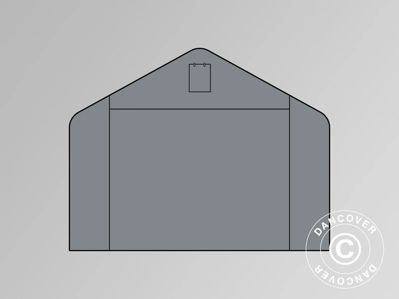 Giebelwand/Tür für Lagerzelt PRO 4x6m und 4x8m PE, grau