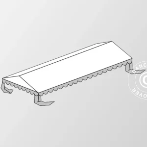 Dachplane für das Partyzelt Plus 4x10m PE, Weiß/Grau