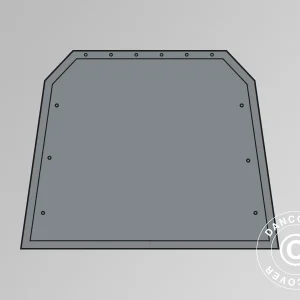 Giebelwand/Tür für Lagerzelt PRO 2,4x3,6m und 2,4x6m PE, grau