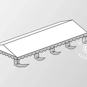 Dachplane für das Partyzelt Original 4x8m PVC, Weiß/Grau