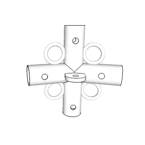 4-Wege-Verbindungsstück, Ø42+Ø54mm, 140°