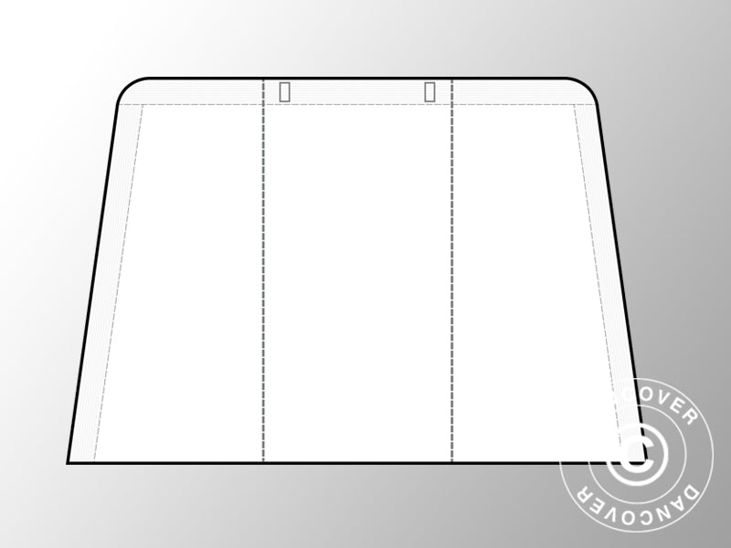Giebelwand/Tür für Foliengewächshaus 3,6x6m, 3,6x7,2m und 3,6x8,4m, Folie 180 Mikron, Transparent