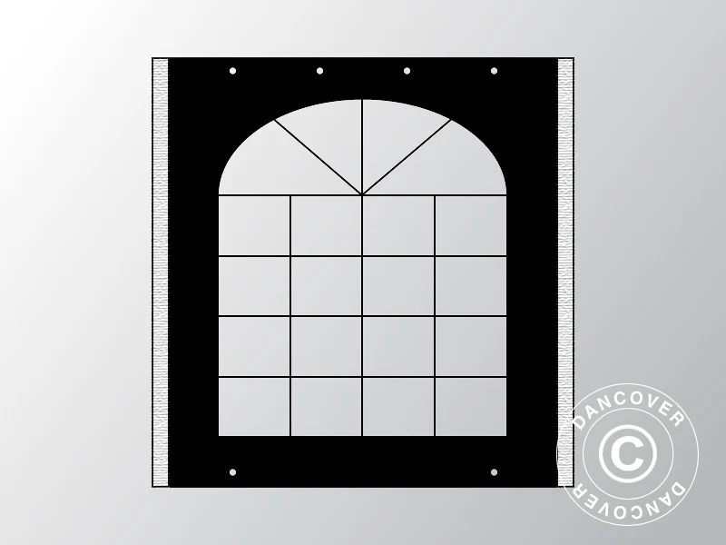 Seitenwand mit Fenster für Partyzelt UNICO, PVC/Polyester, 2m, schwarz - Image 2