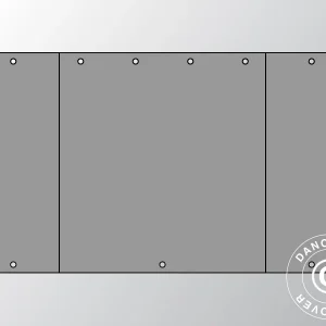 Giebelwand UNICO 3m mit schmaler Tür (3x3m), Dunkelgrau