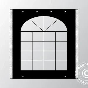 Seitenwand mit Fenster für Partyzelt UNICO, PVC/Polyester, 3m, schwarz
