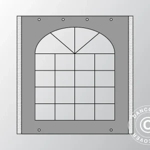 Seitenwand mit Fenster für Partyzelt UNICO, PVC/Polyester, 3m, dunkelgrau