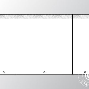 Giebelwand UNICO 4m mit schmaler Tür, Weiß