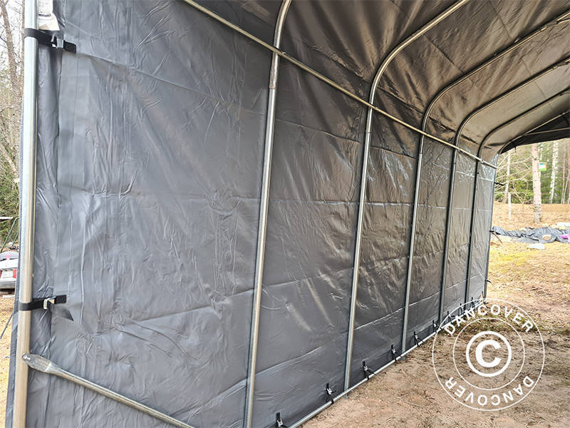 Zeltgarage PRO 3,77x7,3x3,18m PVC, Grau - Image 8