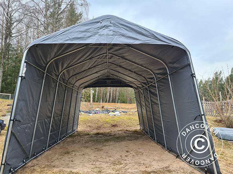 Zeltgarage PRO 3,77x7,3x3,18m PVC, Grau - Image 9
