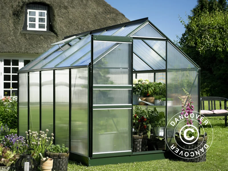 Gewächshaus Polycarbonat Halls Popular 6,2m², 1,93x3,19x1,95m, Grün - Image 2