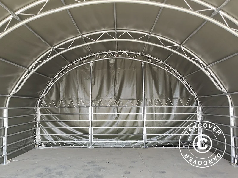 Weidezelt Fachwerkrahmen 6x6x3,7m, PVC, Grün - Image 6