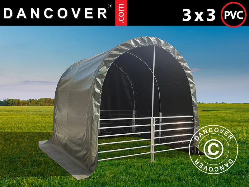 Weidezelt 3x3x2,8m, PVC, Grün - Image 2