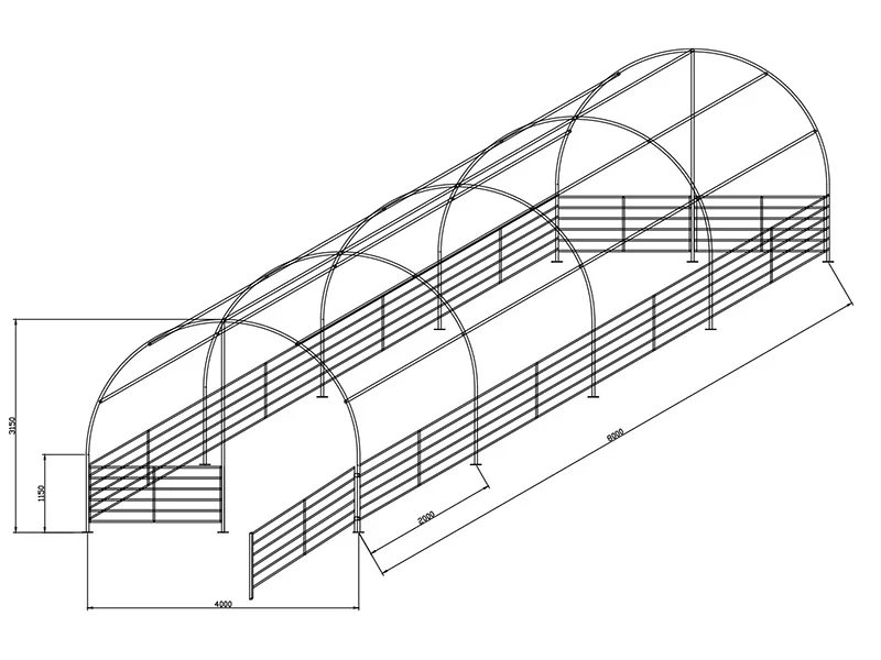 Weidezelt 4x8x3,15m, PVC, Grün - Image 8
